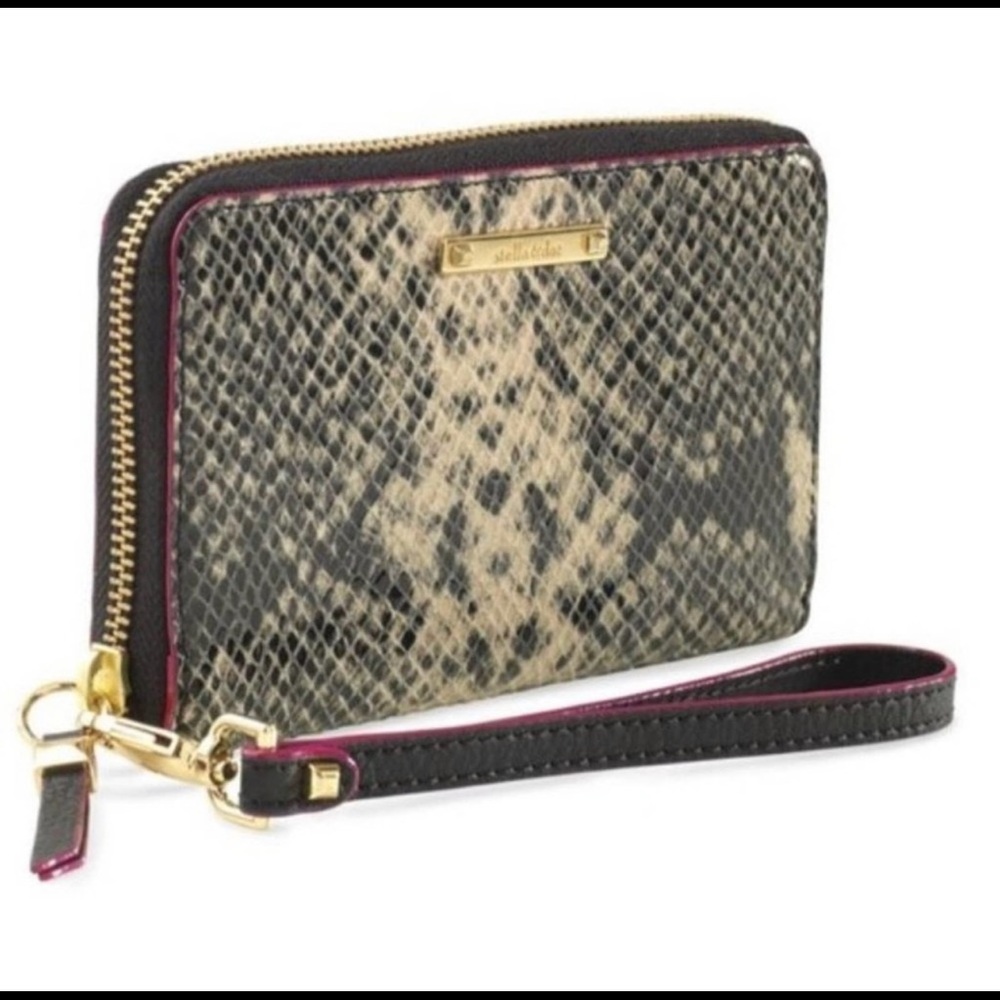 Stella & Dot snakeskin mini wallet